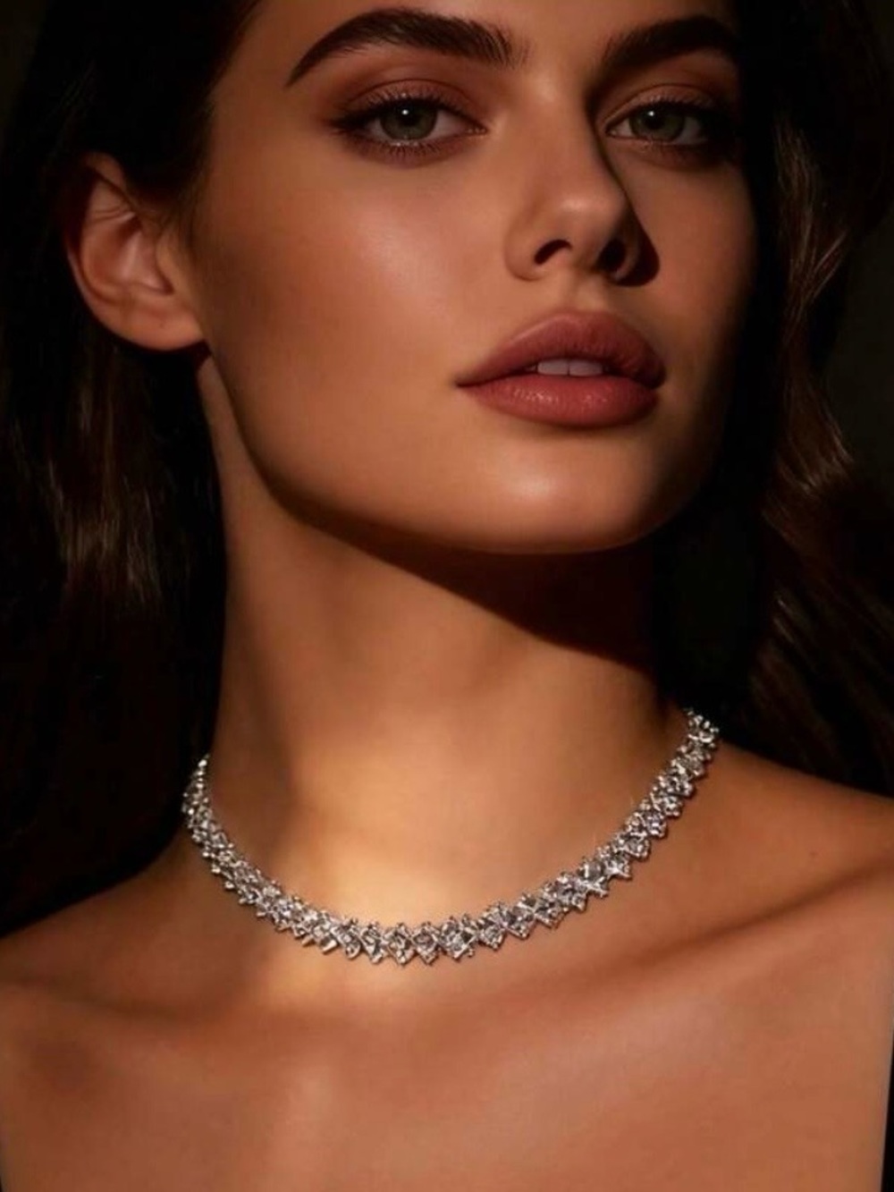 New Vintage Style Crystal Rhinestone Choker Necklace - Picture 10 of 16